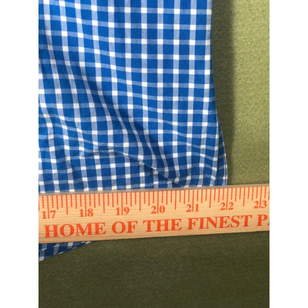 Banana Republic Button Down Shirt Mens M Blue Gingham Soft Wash Standard Fit